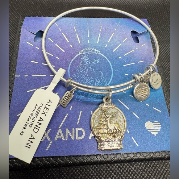 🎄ALEX AND ANI🎄Snow Globe Charm Bangle in Rafaelian Silver/NWT - Picture 2 of 6